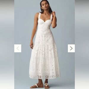 NWT- Farm Rio Sleeveless Richelieu Midi Dress- small